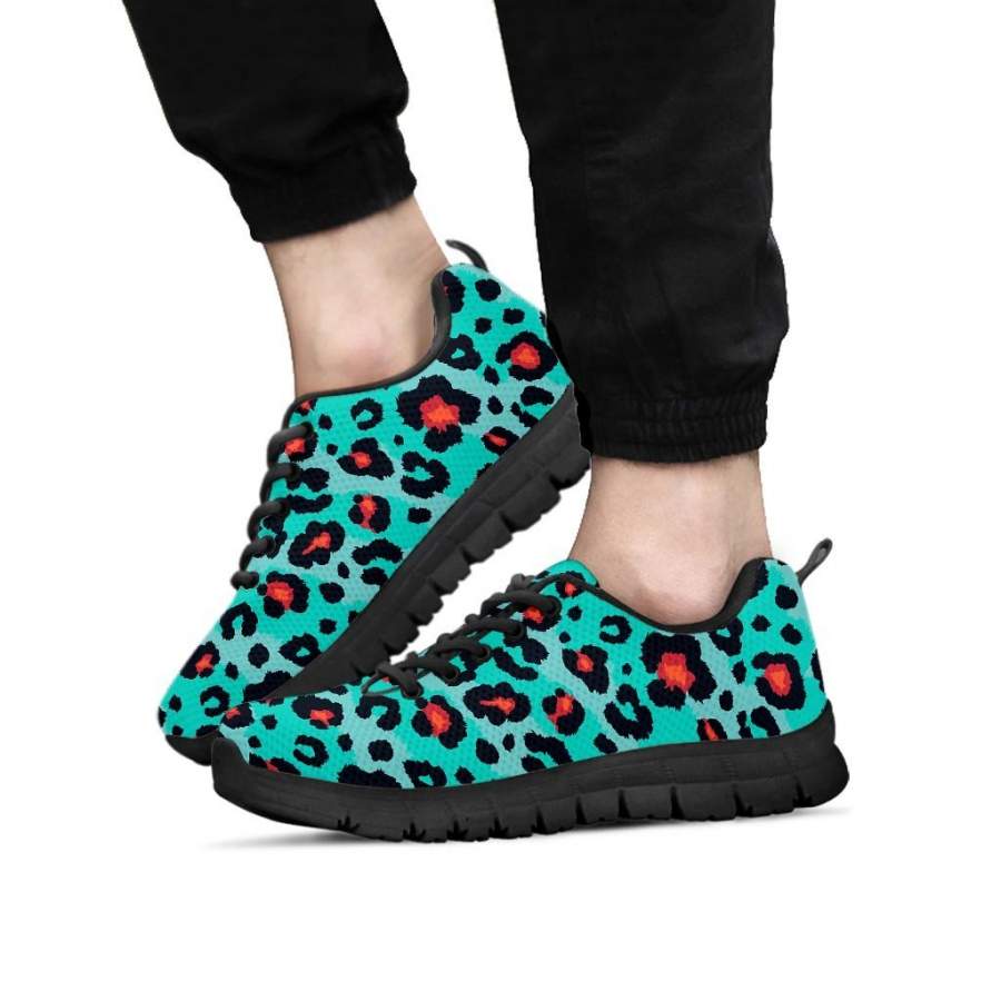 Teal Leopard Men’s Sneakers