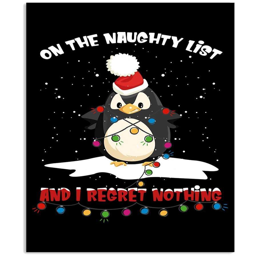 Penguin Regret Nothing Cute T-Shirt Vertical Poster