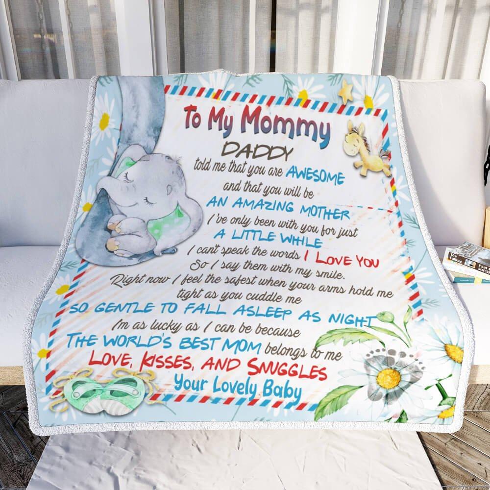 To My Mommy, Daddy Told Me You Are Awesome Blanket Family Gift Birthday Gift Home Decor Bedding Couch Sofa Soft And Comfy Cozy