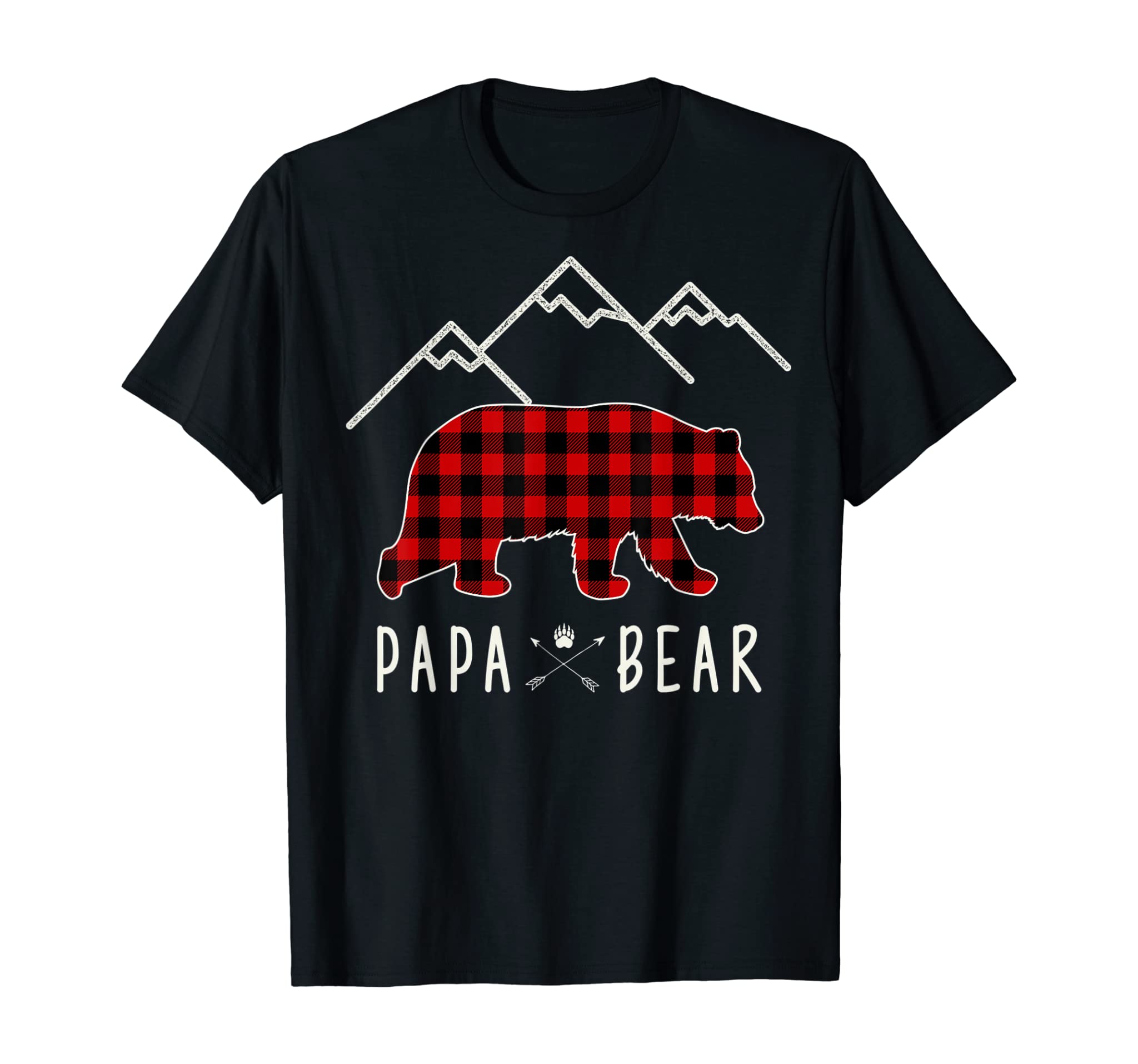 Mama Bear Gift – Buffalo Plaid Papa Bear T-Shirt