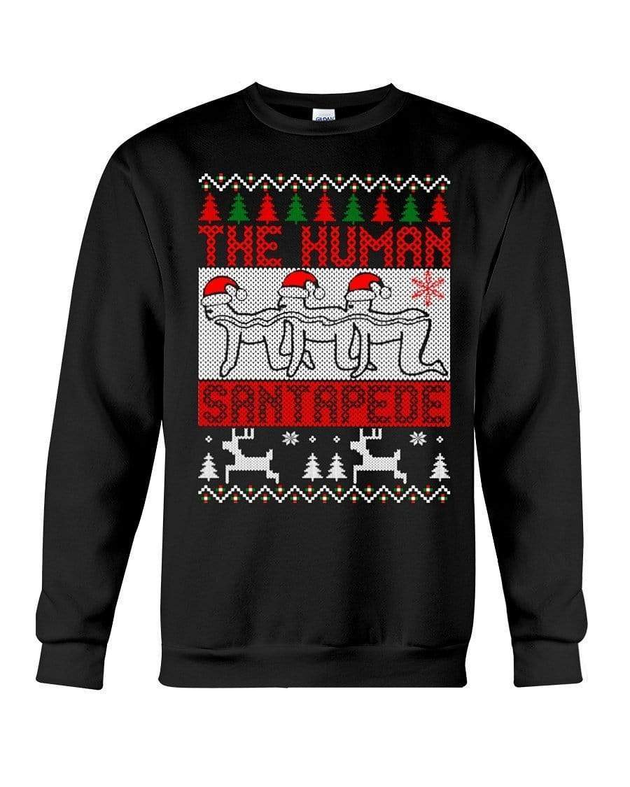 The Human Santapede Crewneck Sweatshirt – Unisex – Sizes Small to 5XL Ugly Christmas Sweater