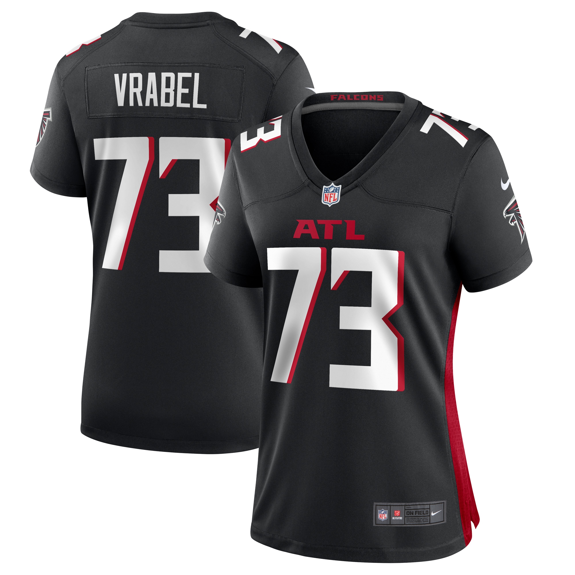 Tyler Vrabel Atlanta Falcons Women's Player Game Jersey – Black