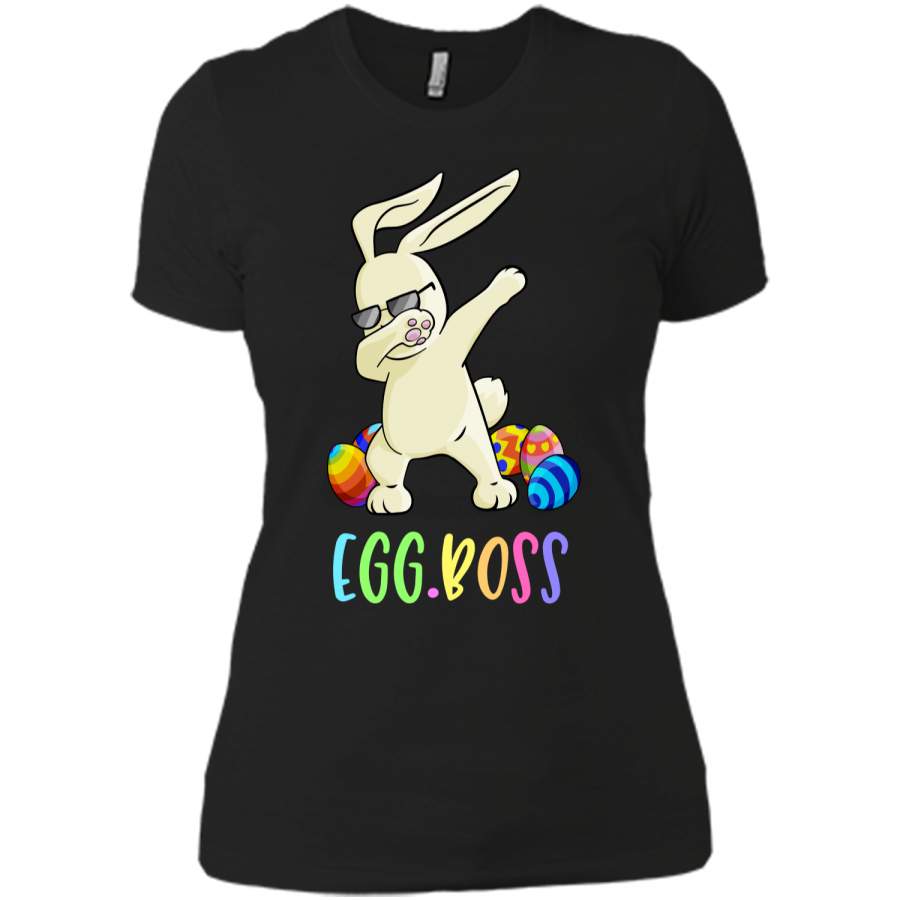 Dabbing Egg Boss Easter Bunny T-Shirt Easter Shirt Next Level Ladies Boyfriend Tee