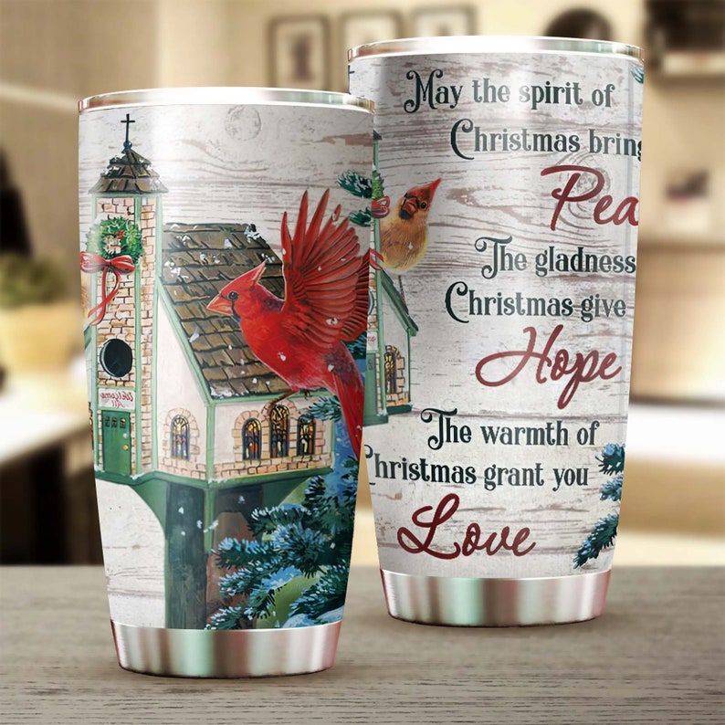 Cardinal Bird Peace Hope Love Christmas Personalized Tumbler-Christmas Tumbler-Fancy Christmas Gift For Family For Her For Him For Lover