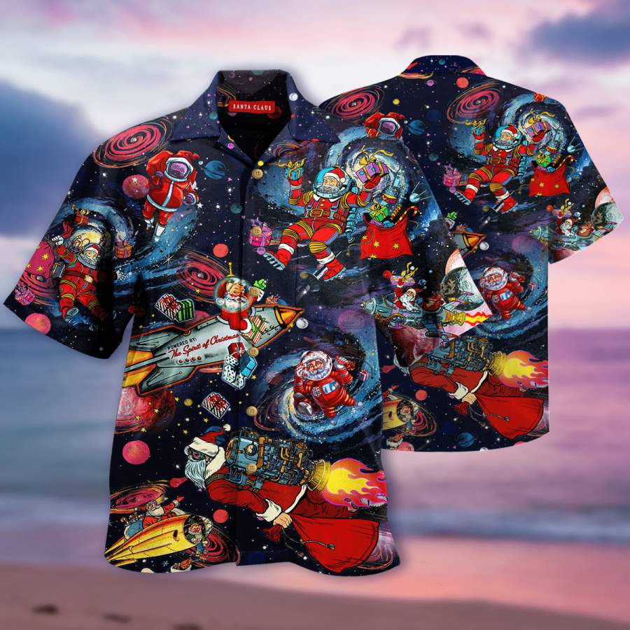 Universe Santa Claus Astronaut Hawaii Aloha Shirts Ha64780