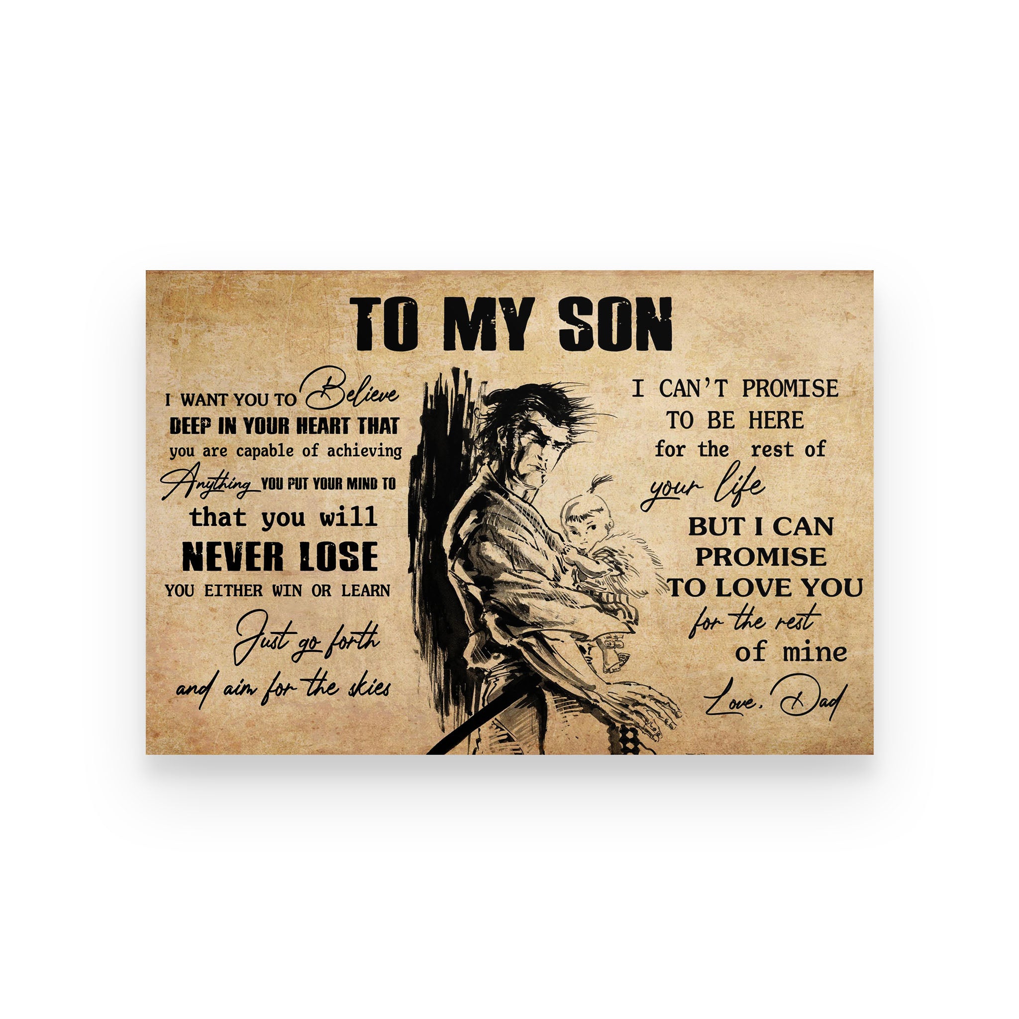 Poster samurai Ngang dad for son that you will never lose