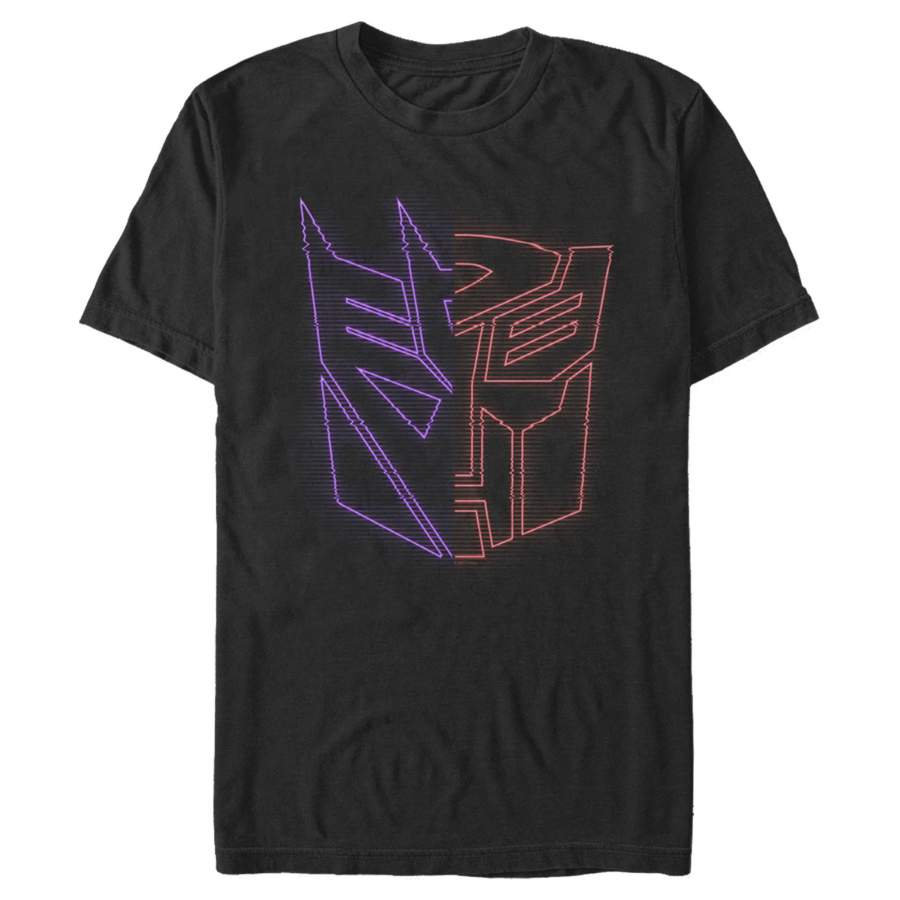 Transformers Men’s Split Bot Neon Logo  T-Shirt