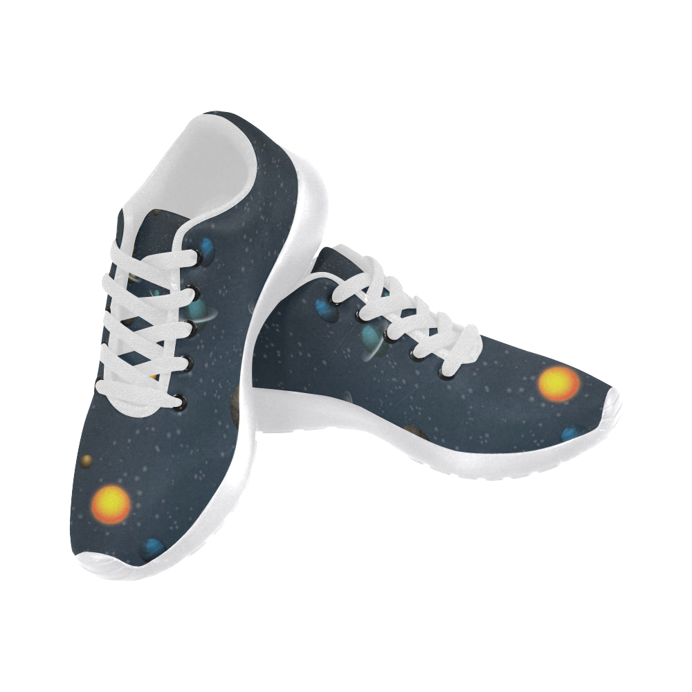 Planet Pattern White Sneakers for Women