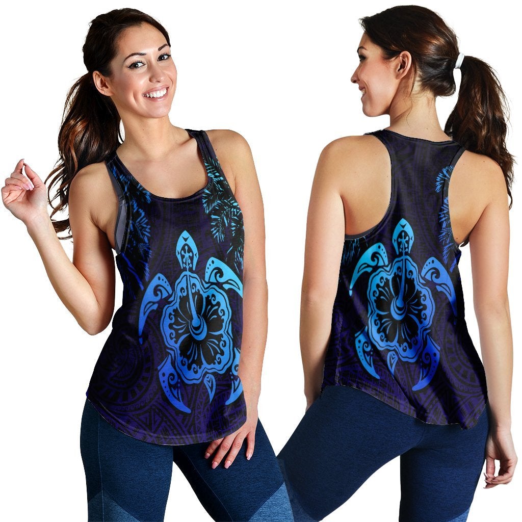 Hawaii Turtle Hibiscus Coconut Tree Polynesian Racerback Tank Ah Ha102686