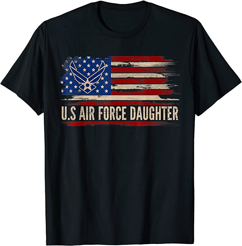 Vintage U.S Air Force Daughter American Flag Veteran Gift T-Shirt