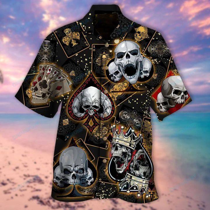 Dangerous Skull Poker Hawaii Shirt Unisex Adult Ha108926