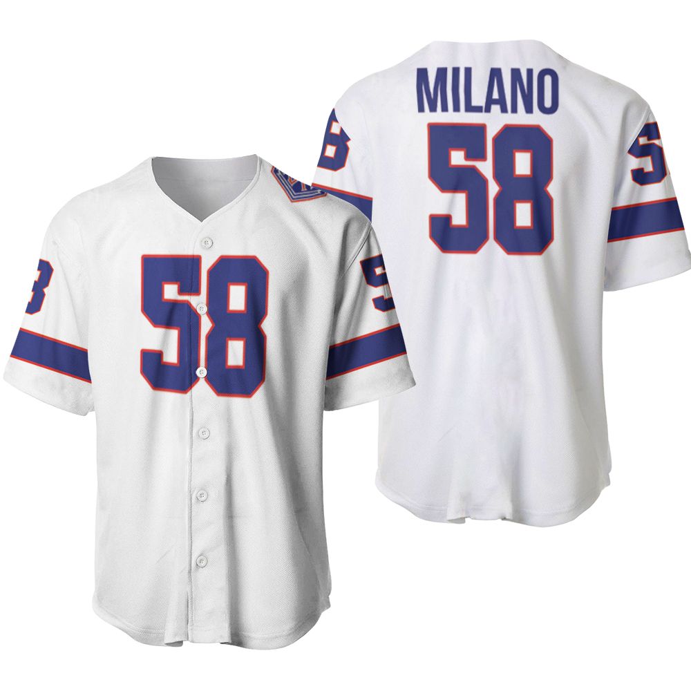 Buffalo Bills Matt Milano #58 Great Player NFL American Football Team White Vintage 3D Designed Allover Gift For Bills Fans Baseball Jersey