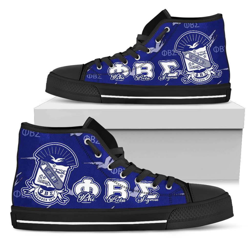 Wonder Print Footwear – Phi Beta Sigma High Top Shoes Lt10