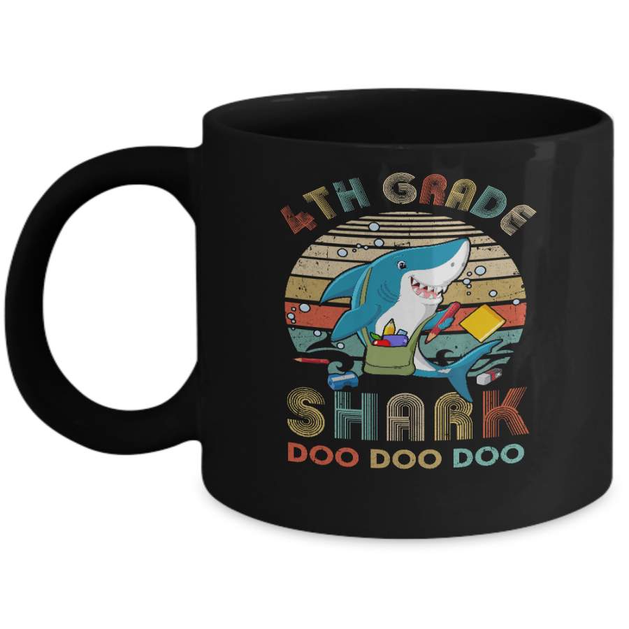 4th Grade Shark Doo Doo Doo Funny Back To School Mug