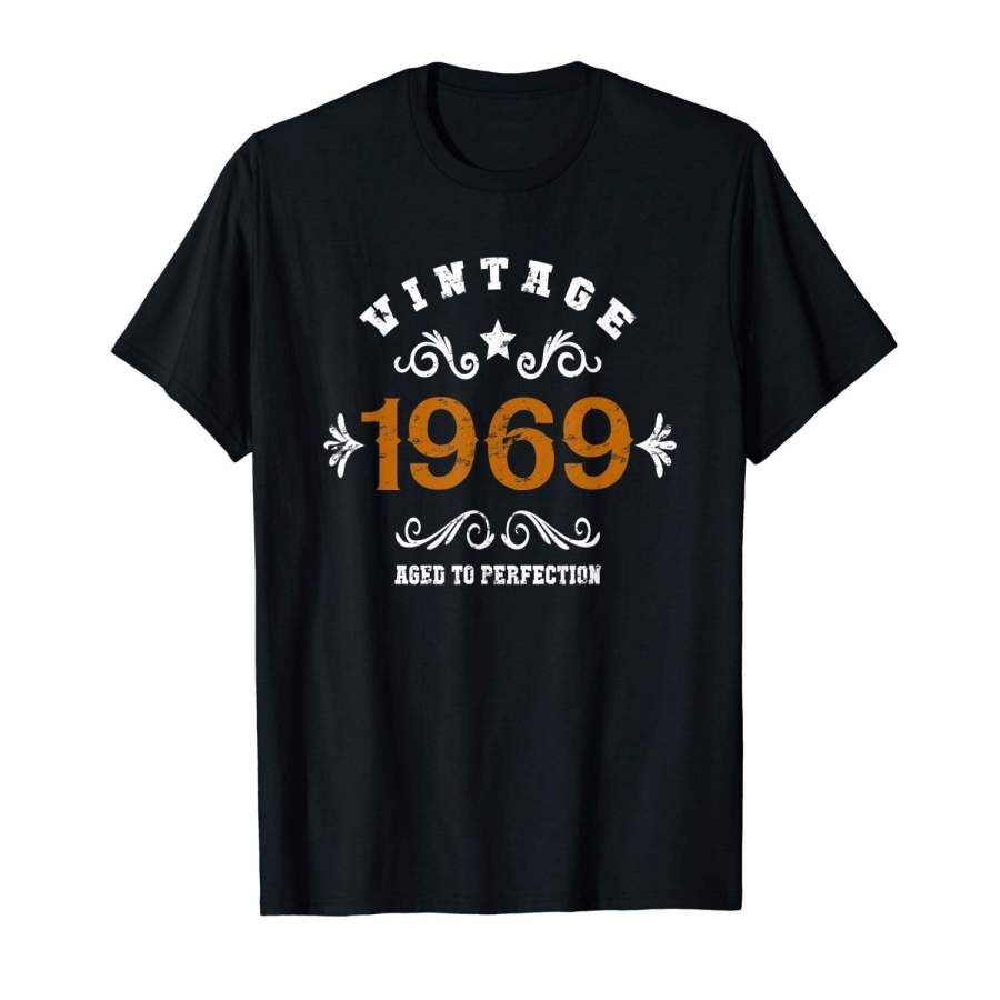 Vintage 1969 Classic Tshirt 50Th Birthday Men Short Sleeve T Shirt