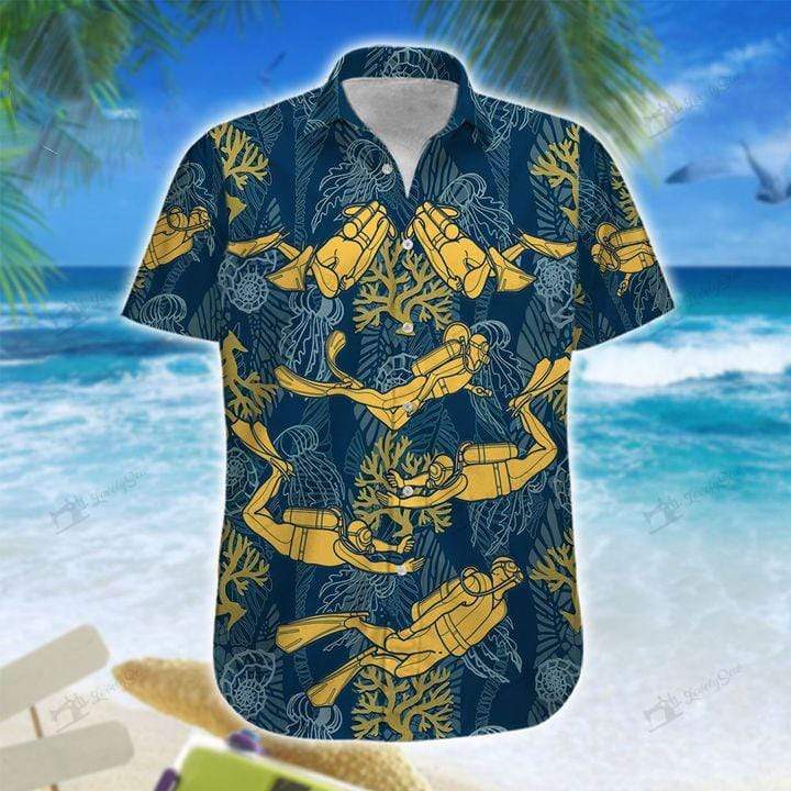 Live And Let Dive Scuba Diving Unisex Hawaiian Shirts – Beach Shorts ...