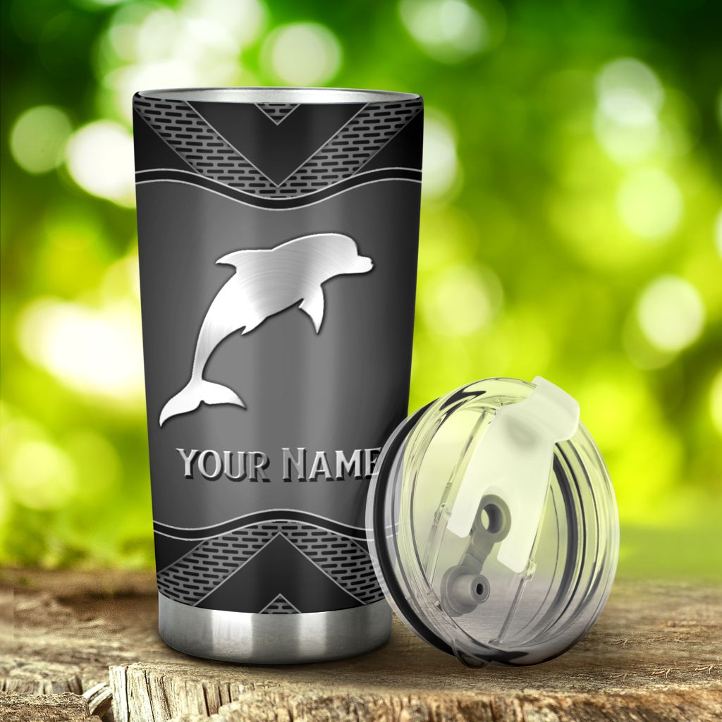 Dolphin Black Personalized Tumbler