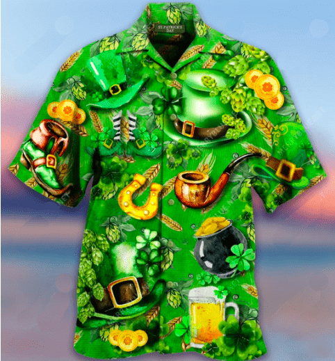 Irish Hat Saint Day Green Hawaii Aloha Shirts Ha33665