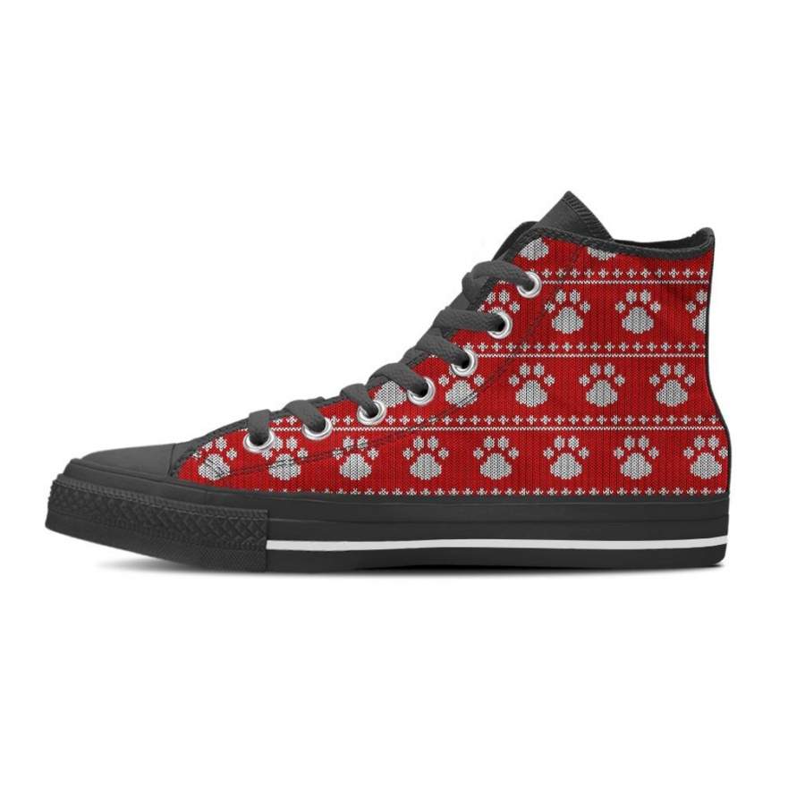 Ugly Christmas Paw Men’s High Top Shoes