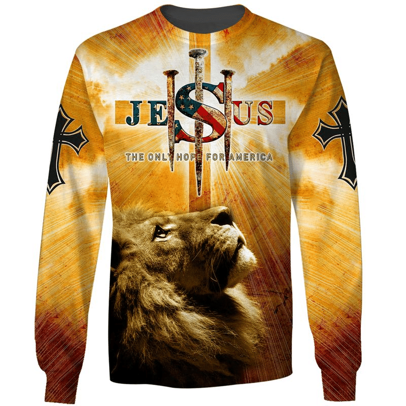 Way Maker Miracle Worker Lion And Cross Full Printed Zipped Hoodie Sweatshirt T