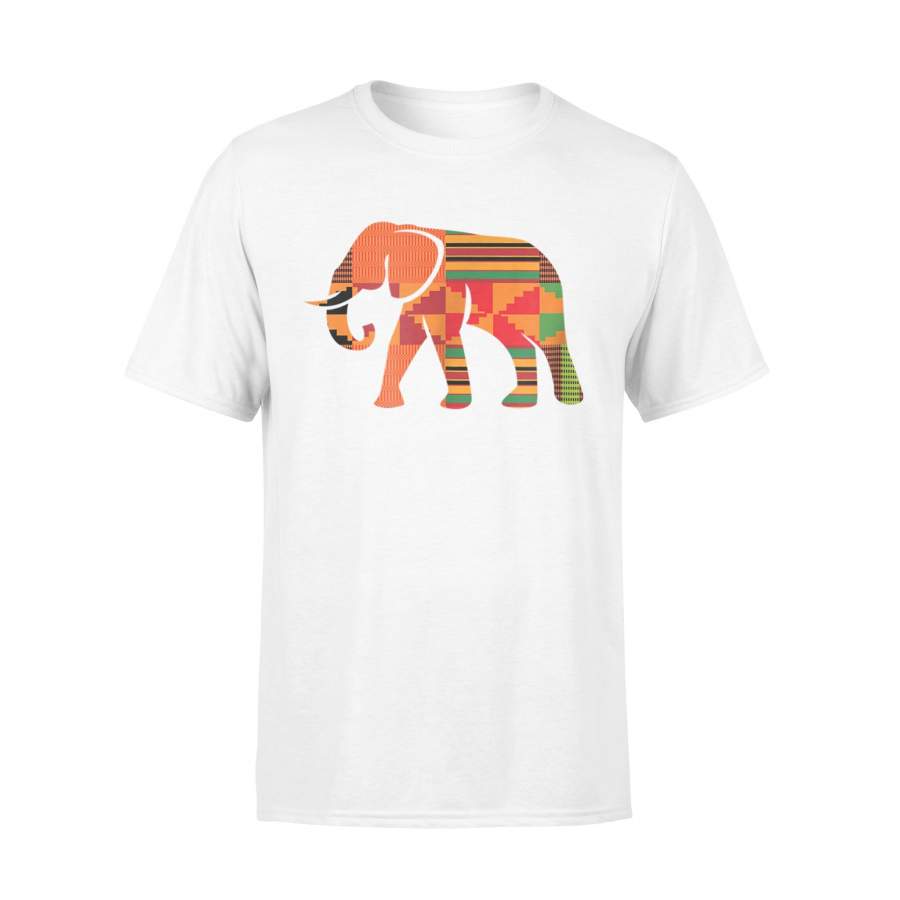 African Elephant Kente Style Classic Ghana African T-Shirt