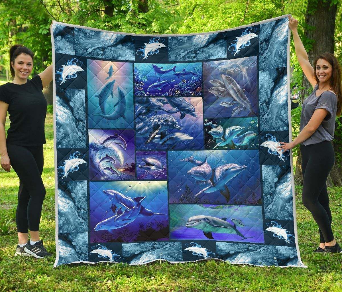 Dolphin In Heart Zs 3D Customized Quilt