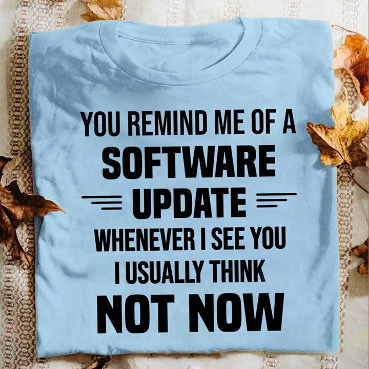 Remind Me Of A Software Update Whenever I See You I Usually Think Not Now Funny T-Shirt