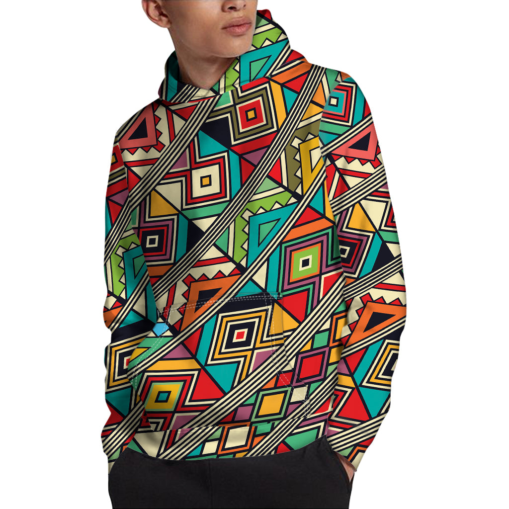 Retro African Ethnic Tribal Print Pullover Hoodie