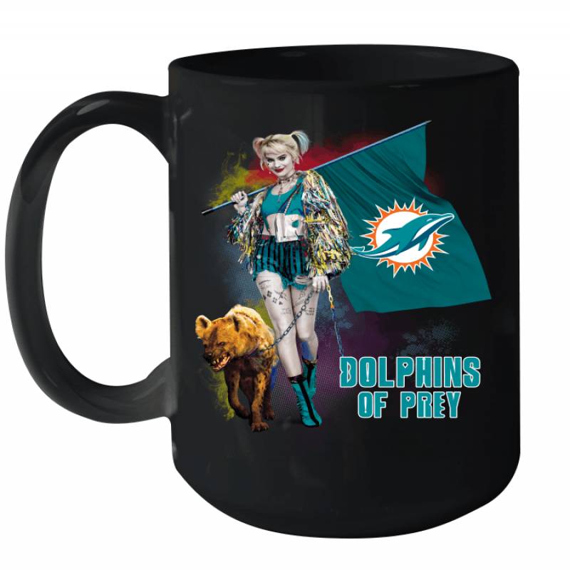 Harley Quinn flag Miami Dolphins Of Prey Ceramic Mug 15oz