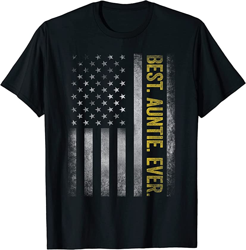 Best Auntie Ever Vintage American Flag Shirt For Fathers Day T-Shirt