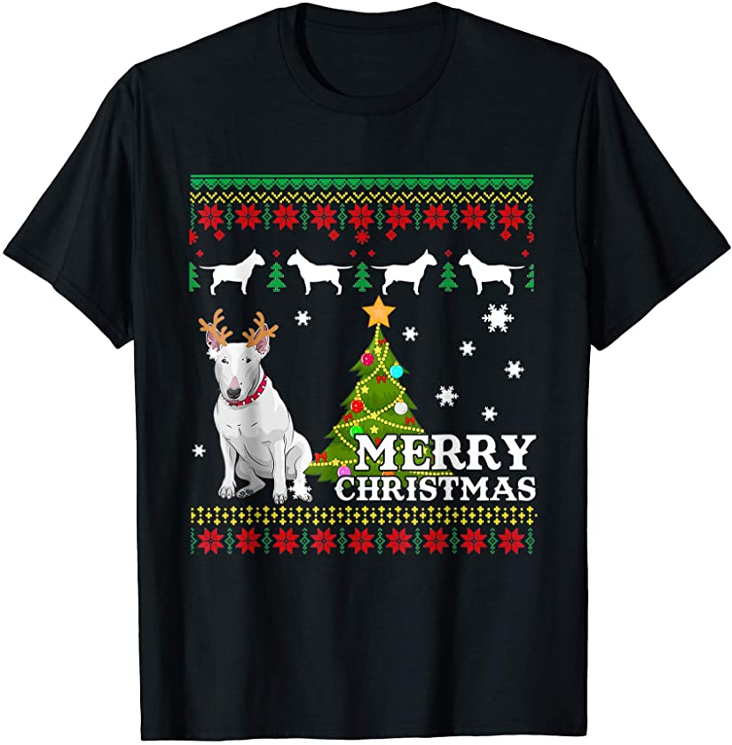 Bull Terrier Ugly Sweater Christmas Cute Dog Gift T-Shirt