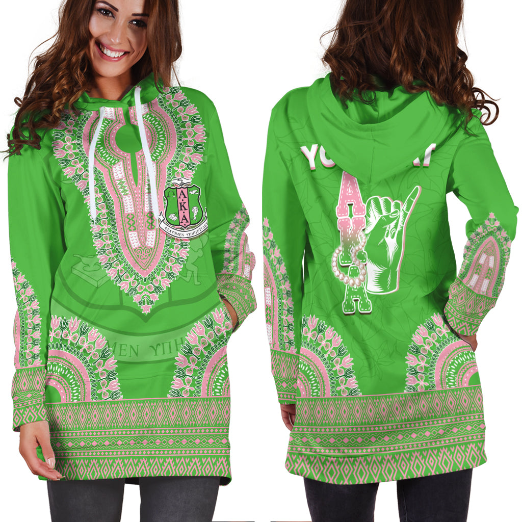 (Custom Personalized) Alpha Kappa Alpha Hoodie Dress Dashiki Design Lt7