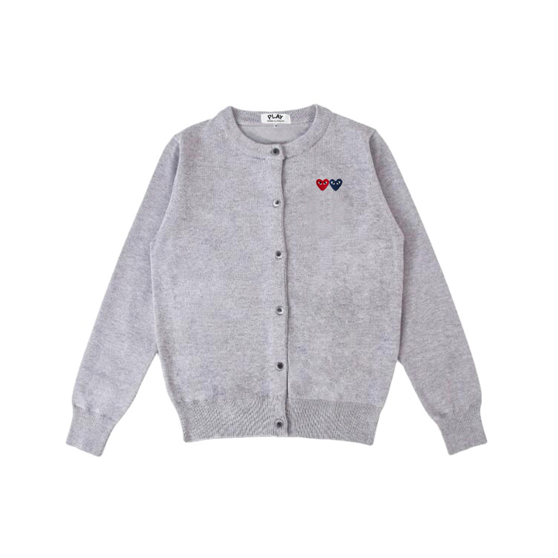 Women Cardigan Cotton Double Heart Embroidery Spring O-Neck Breasted Long Sleeve Lady Casual Sweater Cardigan alx