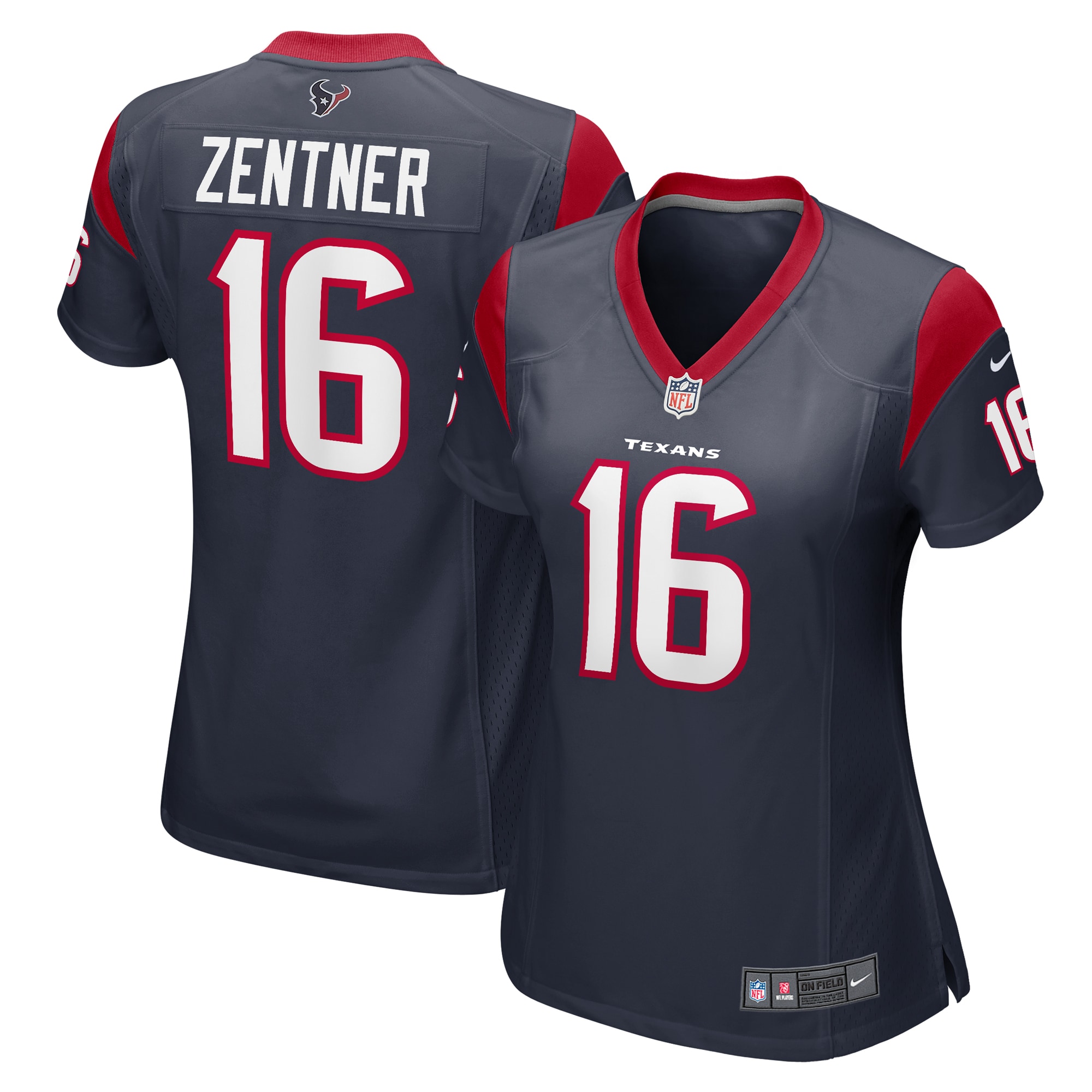 Ty Zentner Houston Texans Women's Team Game Jersey – Navy