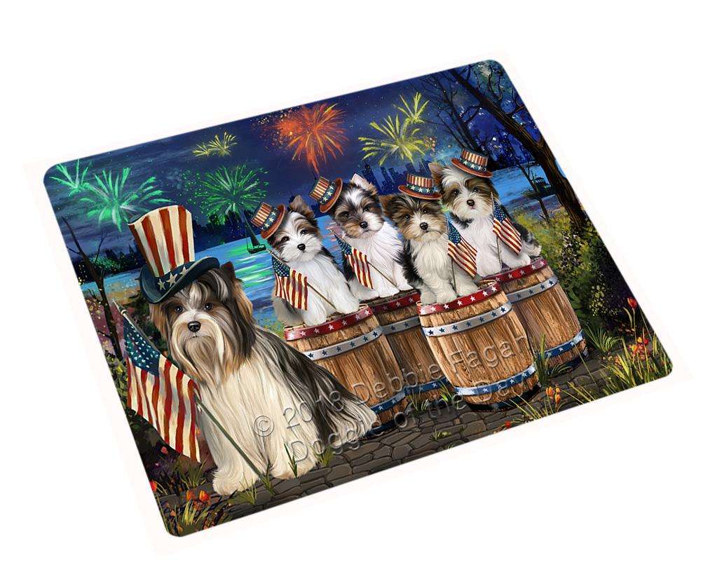 4Th Of July Independence Day Fireworks Biewer Terriers At The Lake Blanket Blnkt75216