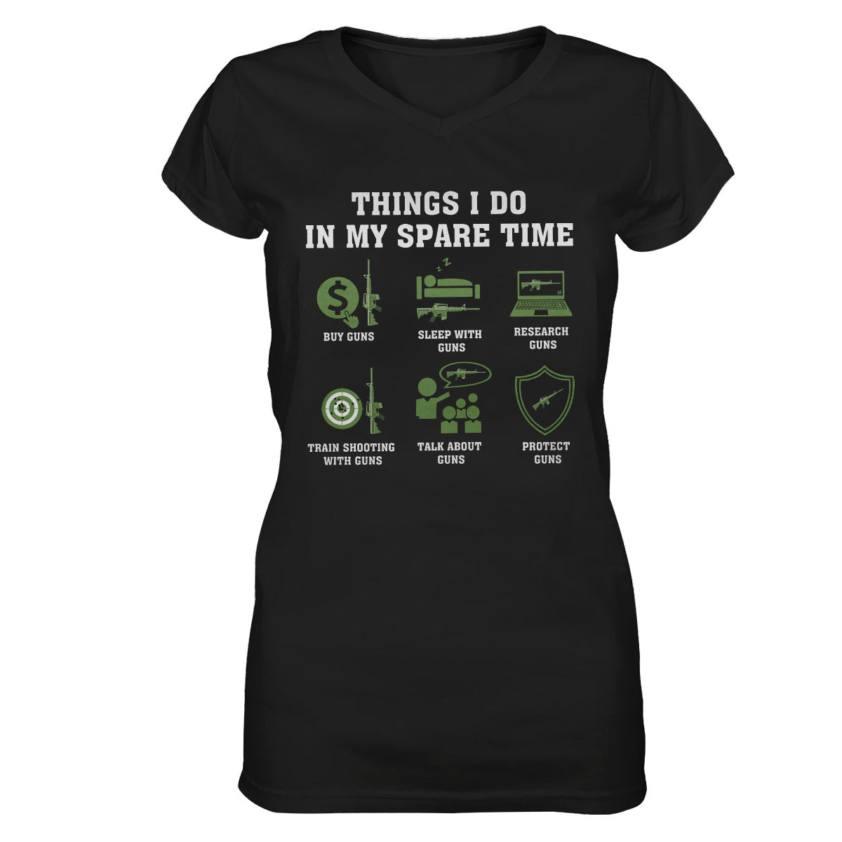 Gun Lovers Things I Do In My Spare Time Ez12 0210 Women V-Neck T-Shirt