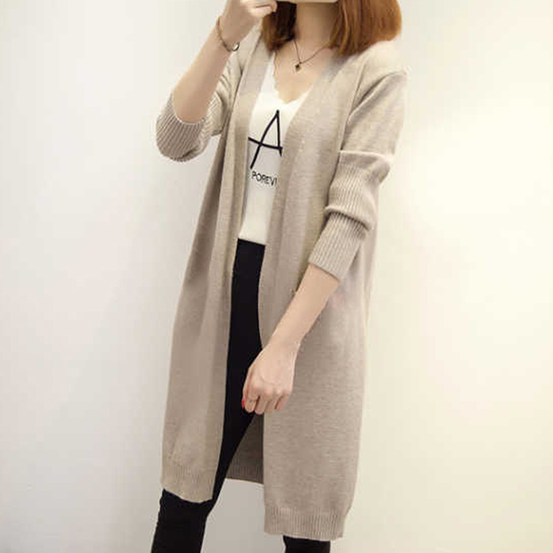 2022 Mid-length Cardigan Sweater Women Long Sleeve Coat Autumn Winter Solid Color Cardigan Sweaters alx