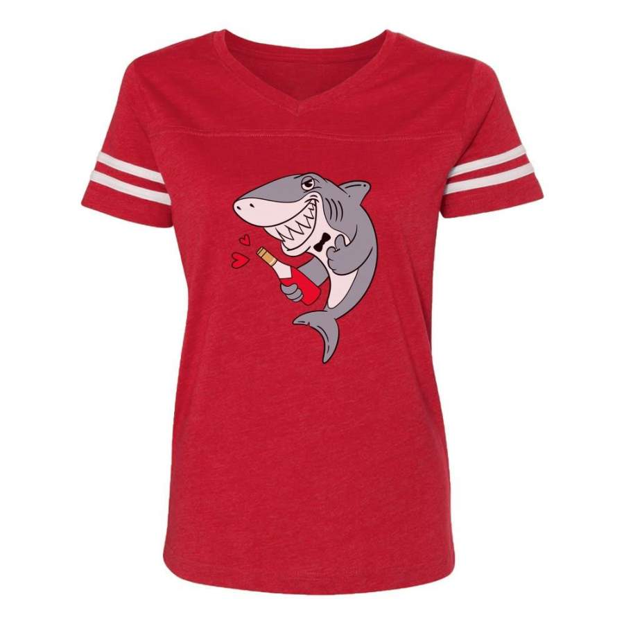 Valentine’s Day Romantic Shark Doo Doo Women Football Jersey T-Shirt