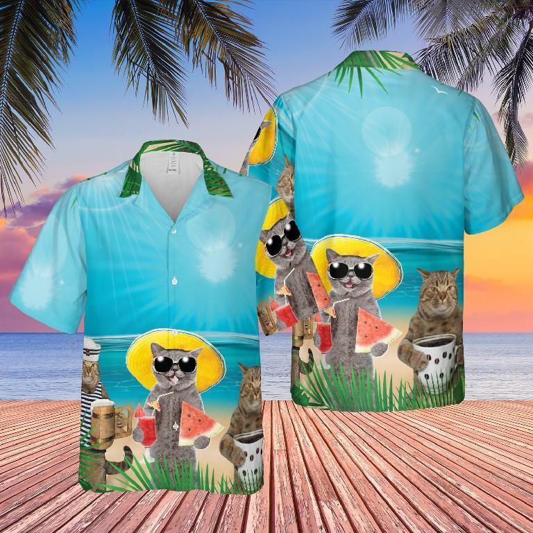 Cat Tropical Beach Hawaii Shirt Unisex Adult Ha85030