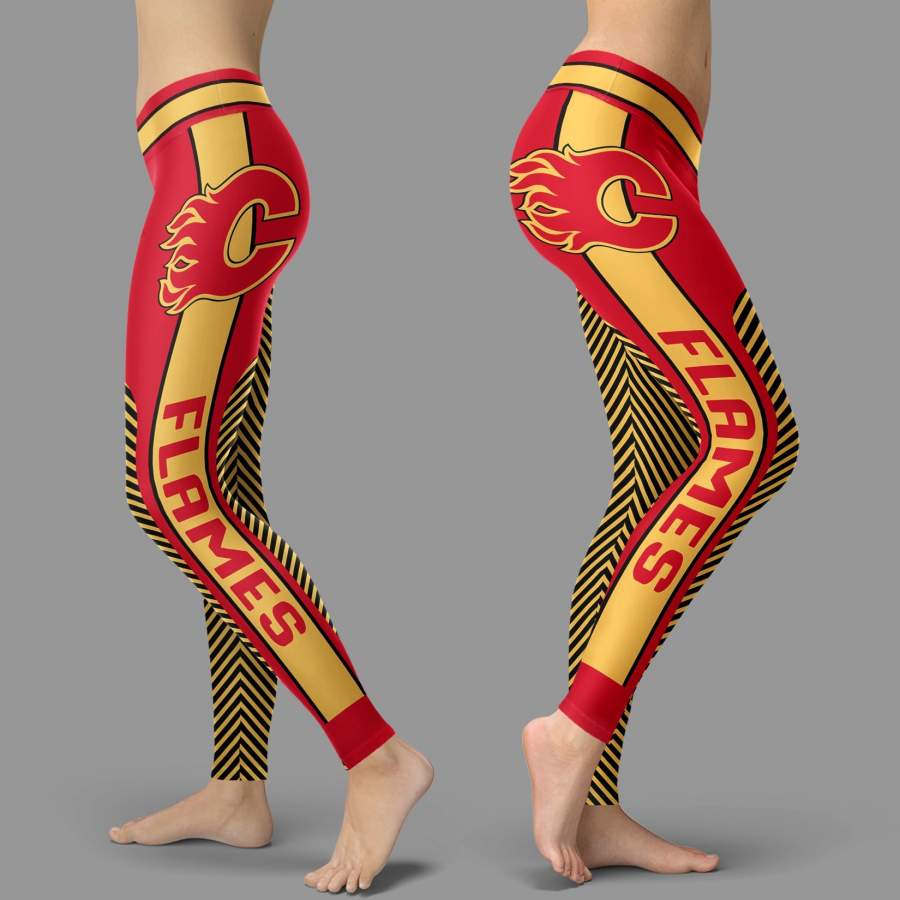 Fashion Gorgeous Fitting Fabulous Calgary Flames Leggings