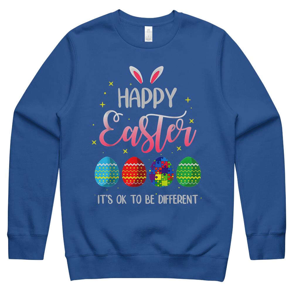 Autism Easter Bunny Egg Puzzle Autism Awareness Puzzle Piece Crewneck Sweatshirt