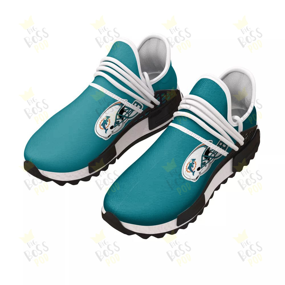 Miami Dolphins Official Helmet Gradient Logo Team Gift For Dolphins Art Sport Running Sneakers Shoes