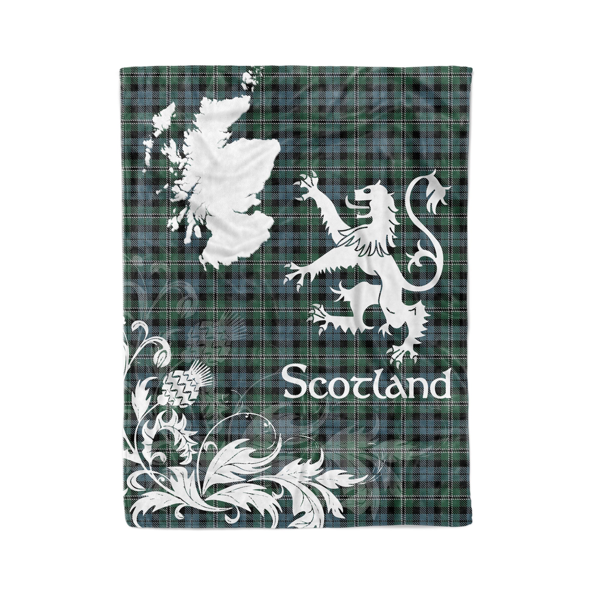 Tartan Plaid Fleece Blanket Tartan Blanket Thistle And Lion Scottish Clan Melville Plaid Blanket