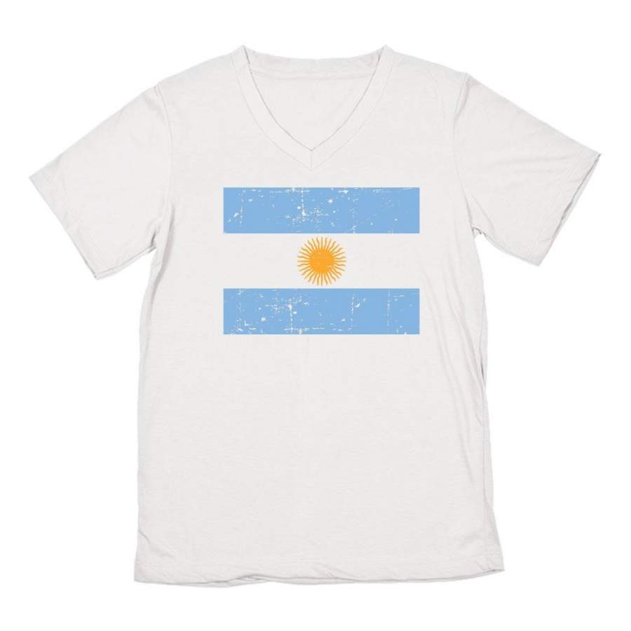 Vintage Argentina Flag V-Neck T-Shirt