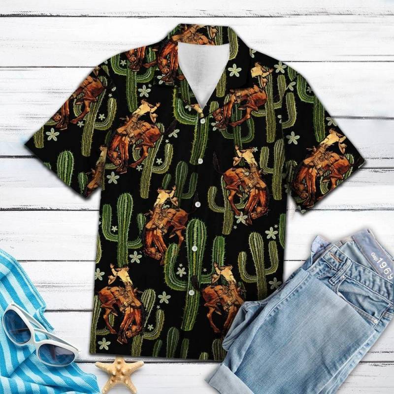 Artsyhomes Cowboy Cactus Hawaiian Ha87686