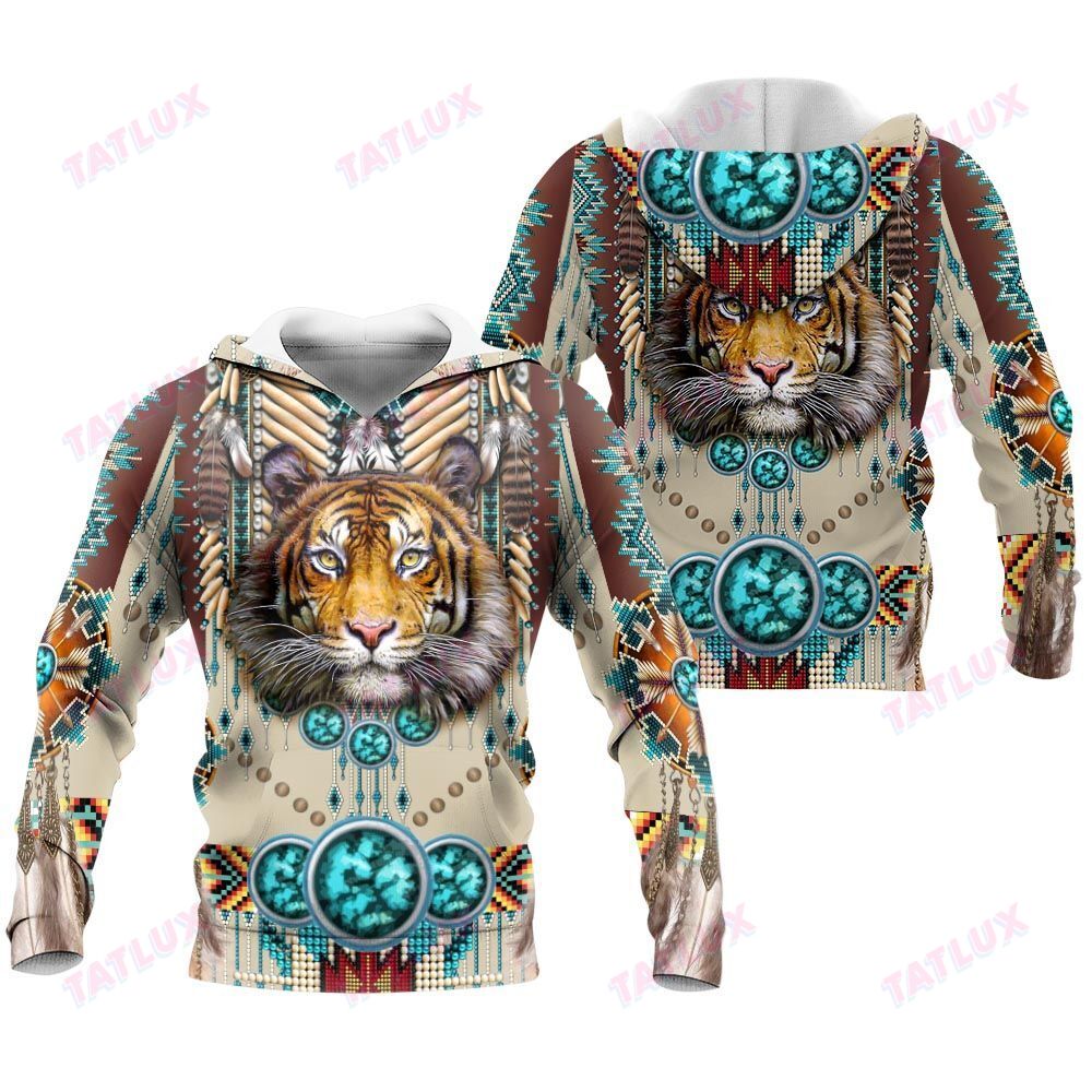 Native Wild Animal Tiger 3D All Over Printed Shirt, Sweatshirt, Hoodie, Bomber Jacket Size S – 5Xl