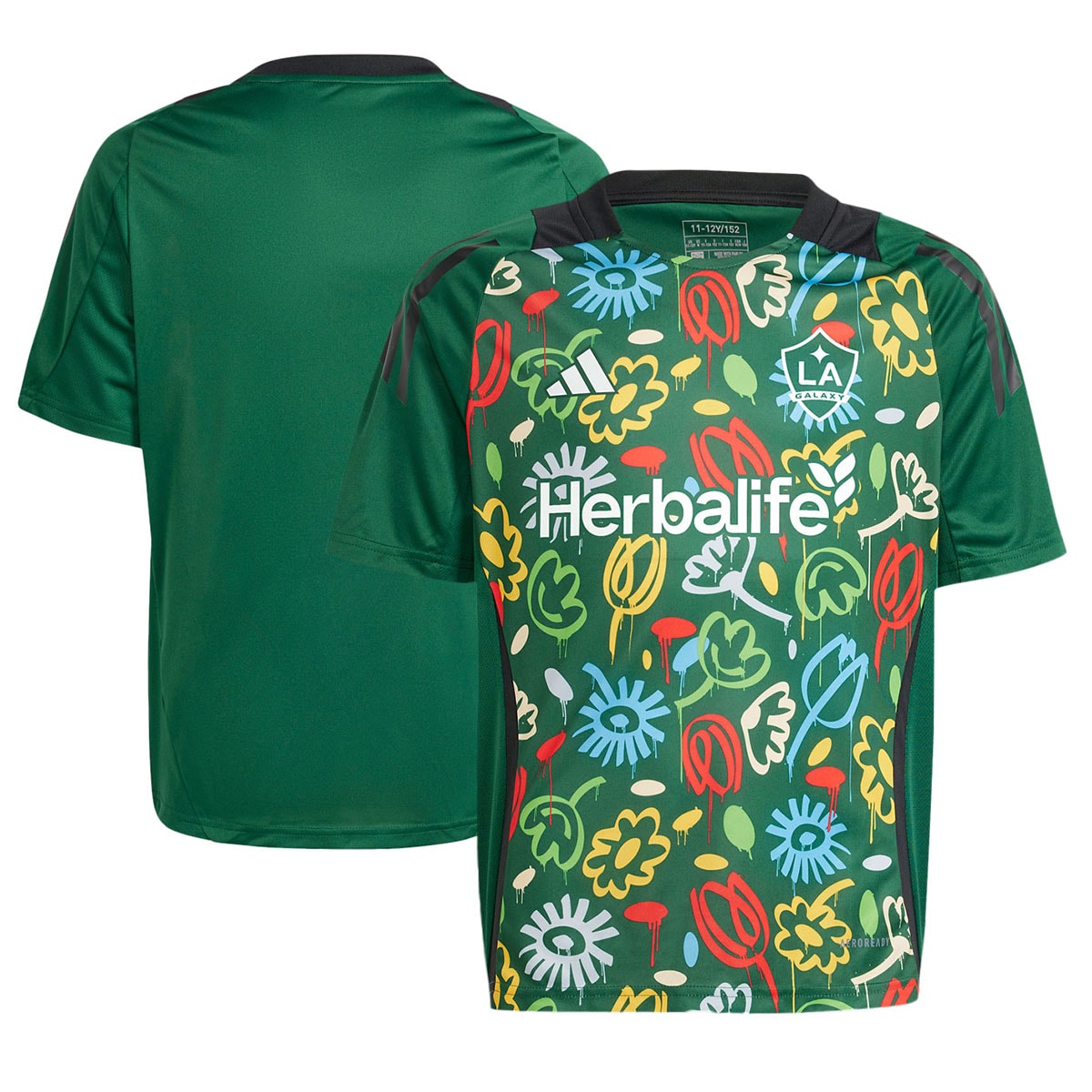 LA Galaxy Youth 2024 One Planet Pre-Match Top – Green