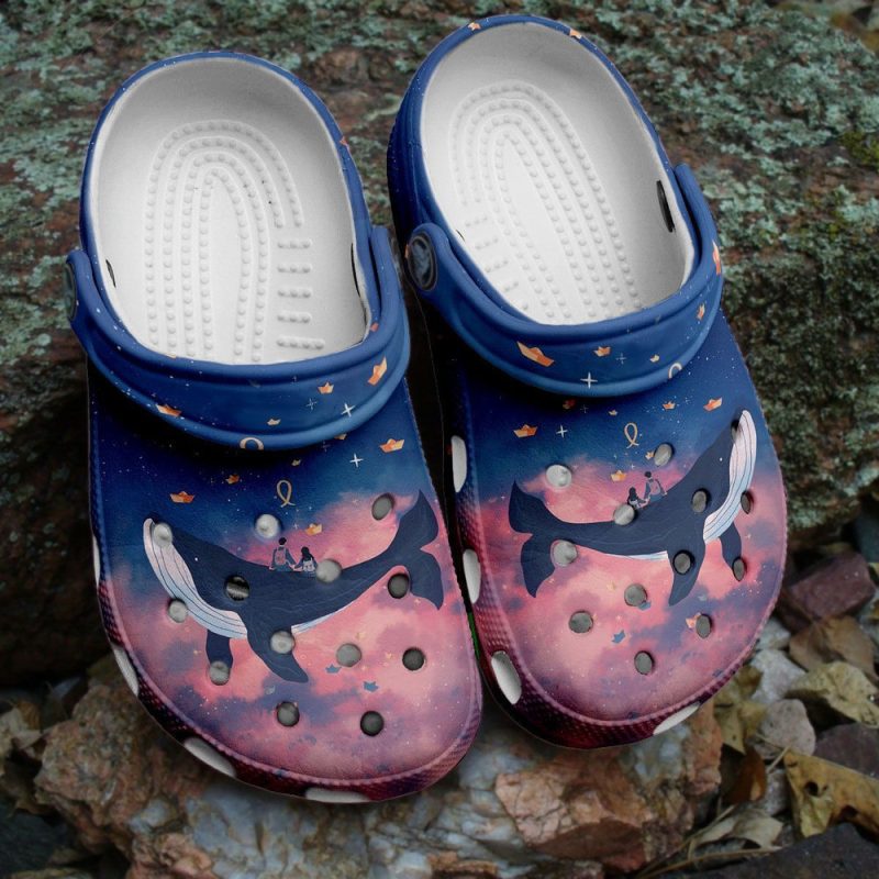 Cute Couple On Whale Love The Ocean Gift For Lover Rubber clog Shoes Comfy Footwear