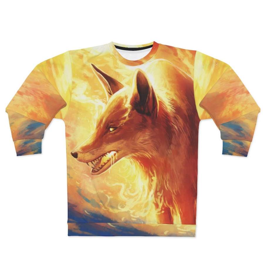 Fire Fox by Jojoes Art All Over Print Sweatshirt