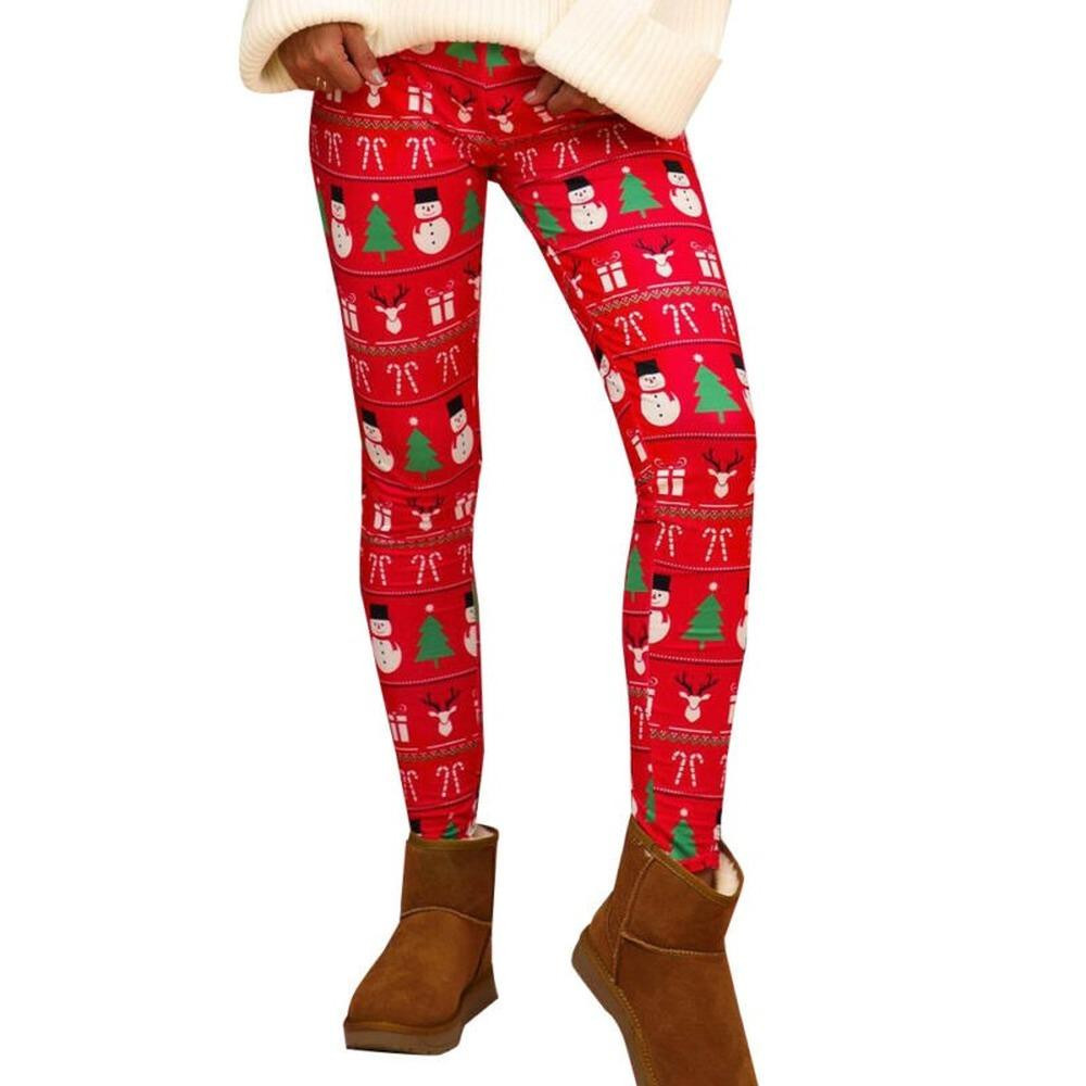 Christmas Leggings, Snowman Candy Cane For Sports, Yoga, Workout Fitness, Women Gift